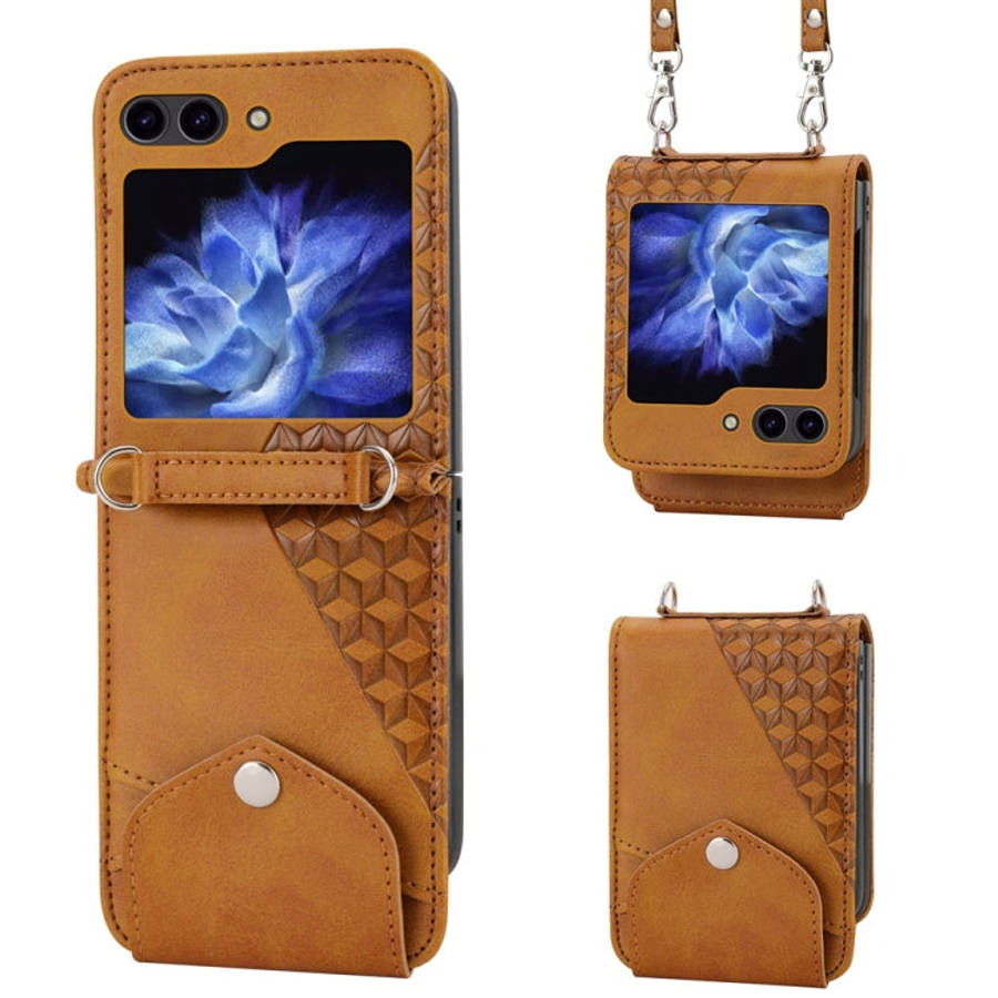 Cubic Grid Calf Texture Magnetic Leather Phone Case, For Samsung Galaxy Z Flip6 / Flip7 FE, For S...