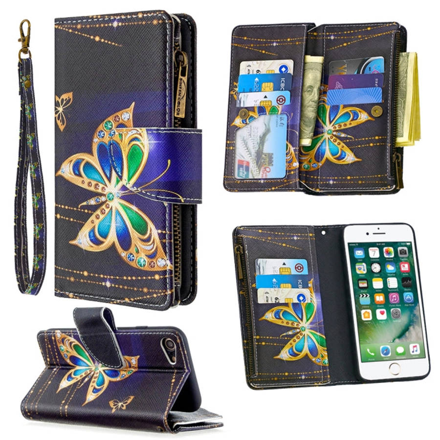 Colored Drawing Pattern Zipper Horizontal Flip Leather Case with Holder & Card Slots & Wallet, Fo...