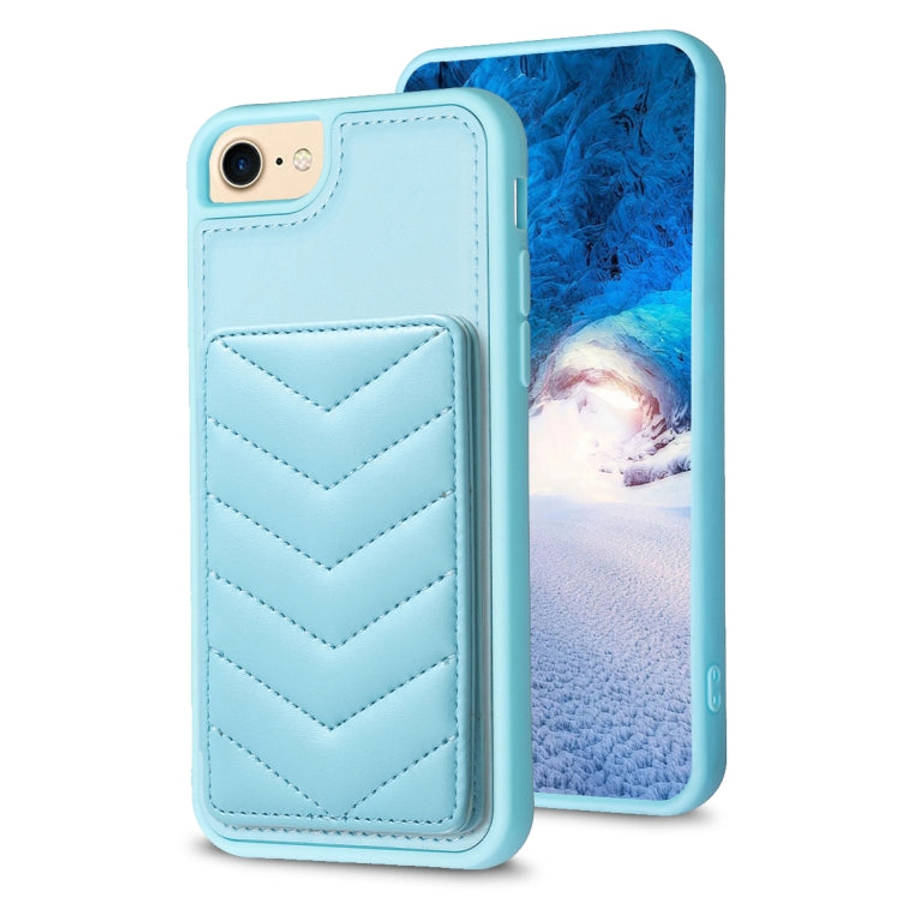 BF26 Wave Pattern Card Bag Holder Phone Case, For iPhone 14 Pro Max, For iPhone 15, For iPhone SE...