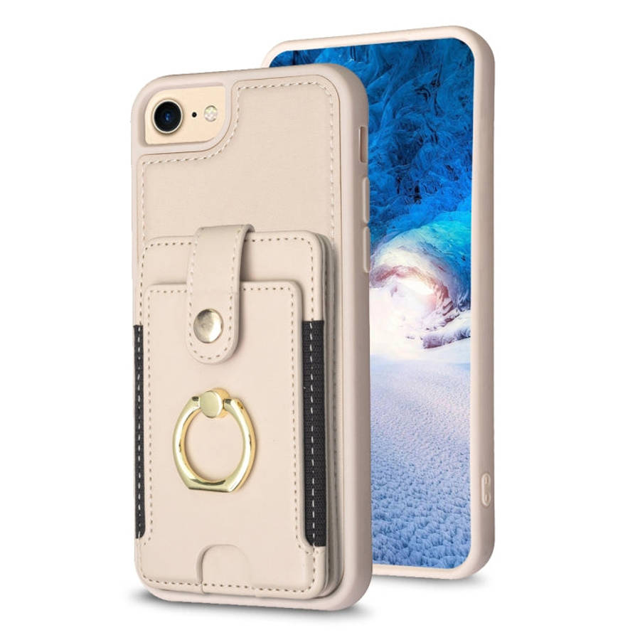 BF27 Metal Ring Card Bag Holder Phone Case, For iPhone 15, For iPhone 14 Pro Max, For iPhone SE 2...