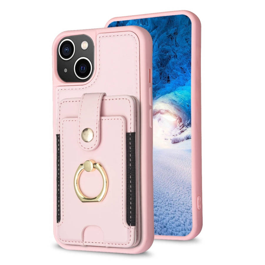 BF27 Metal Ring Card Bag Holder Phone Case, For iPhone 15, For iPhone 14 Pro Max, For iPhone SE 2...