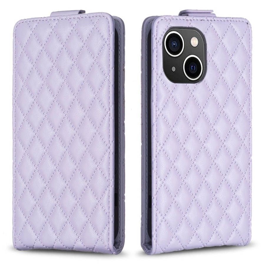 Diamond Lattice Vertical Flip Leather Phone Case, For iPhone 14 Plus, For iPhone 14, For iPhone 1...