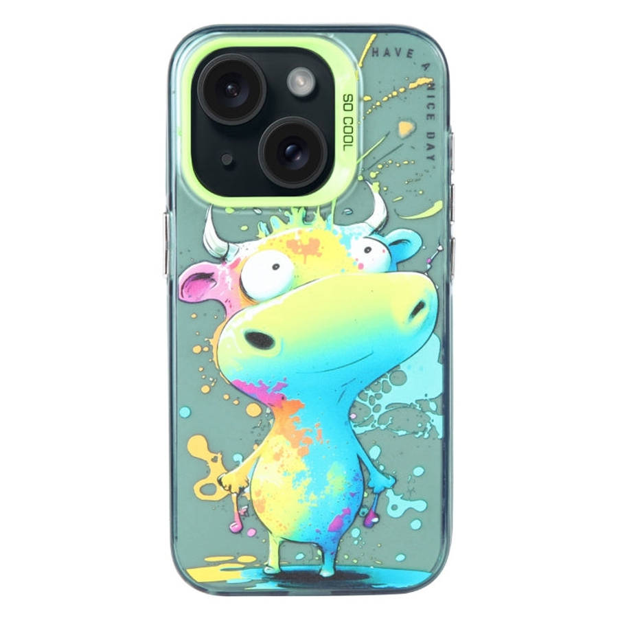 Animal Pattern Oil Painting Series PC + TPU Phone Case, For iPhone 15 Plus