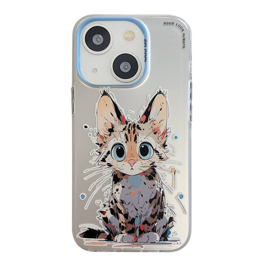 Animal Pattern Oil Painting Series PC + TPU Phone Case, For iPhone 15 Plus