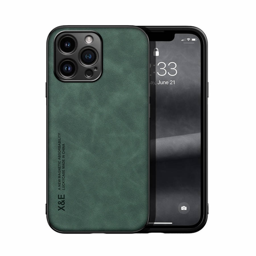 Skin Feel Magnetic Leather Back Phone Case, For iPhone 18 Pro / 17 Pro, For iPhone 18 Pro Max / 1...