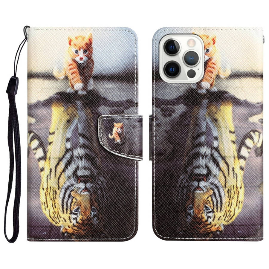 Colored Drawing Leather Phone Case, For iPhone 15 Pro Max, For iPhone 15 Pro, For iPhone 15 Plus,...