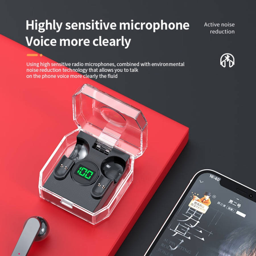 K30 Transparent Capsule Digital Display Touch Control Bluetooth Earphones, K30