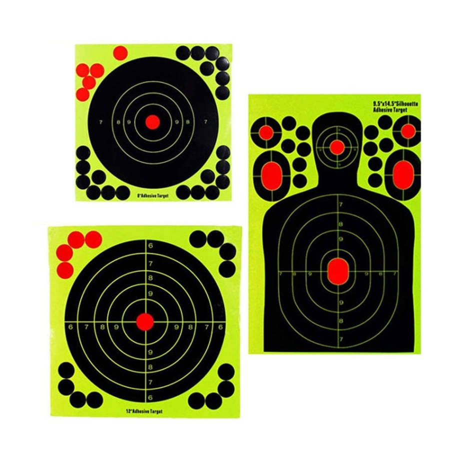 10pcs Self-adhesive Chest Ring Self-adhesive Archery Slingshot Target Paper, 9.5x14.5 inch