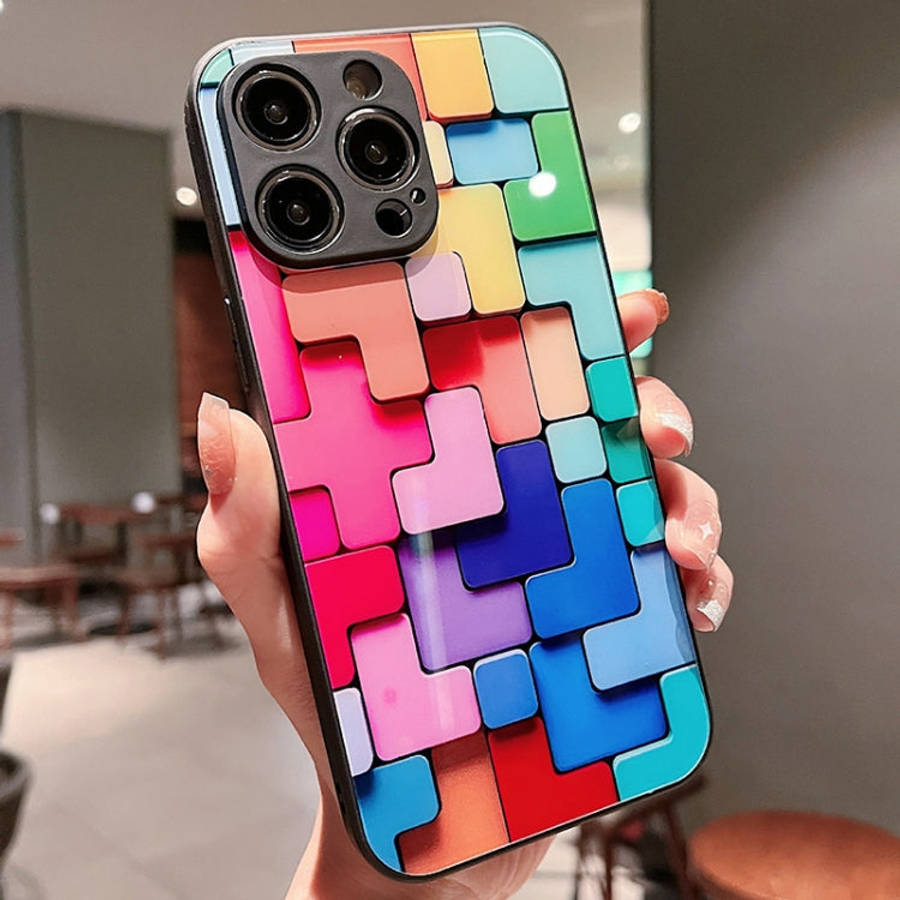 Colorful Toy Bricks Pattern Shockproof Glass Phone Case, For iPhone 6s / 6