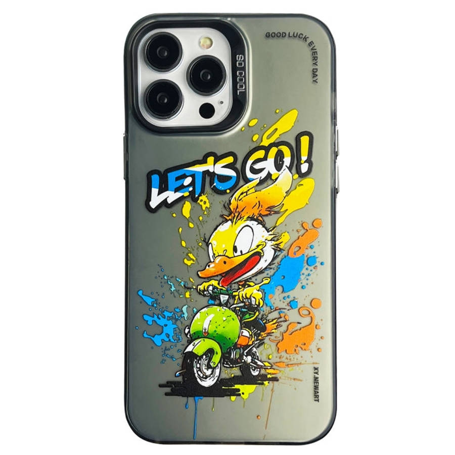Double Layer Color Silver Series Animal Oil Painting Phone Case, For iPhone 12 Pro, For iPhone 11