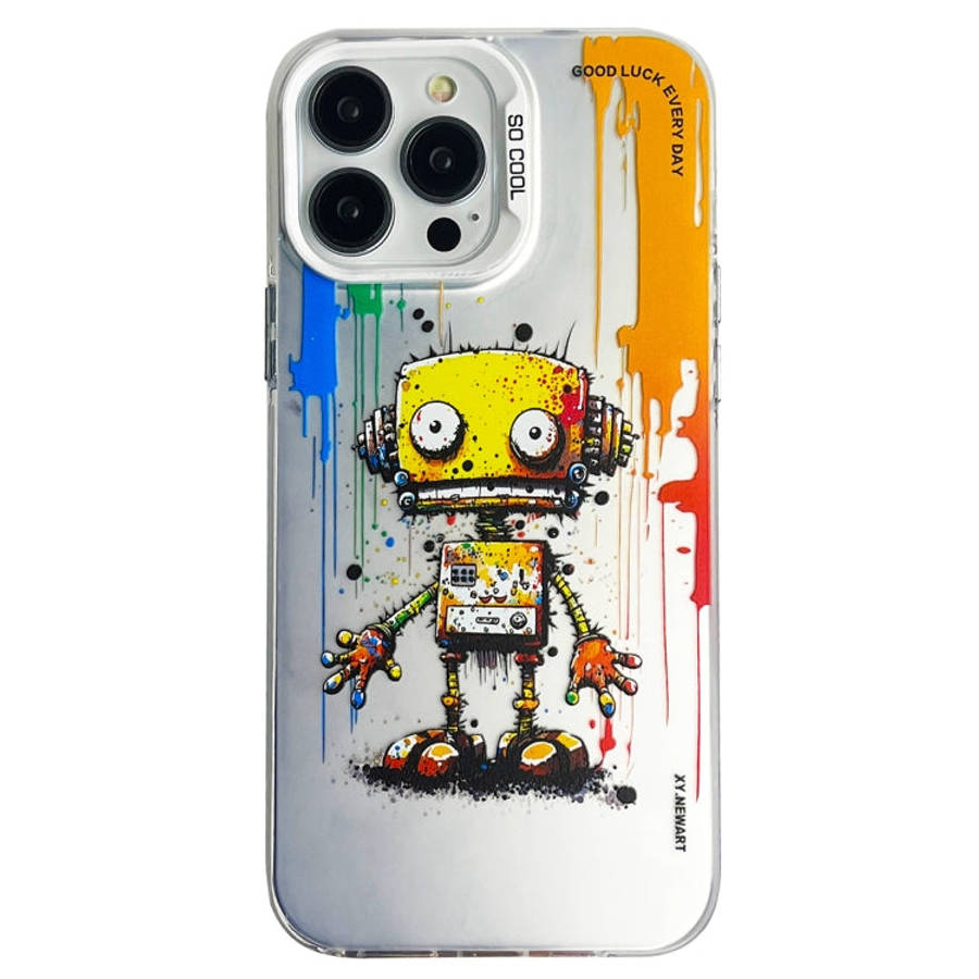 Double Layer Color Silver Series Animal Oil Painting Phone Case, For iPhone 12 Pro, For iPhone 11