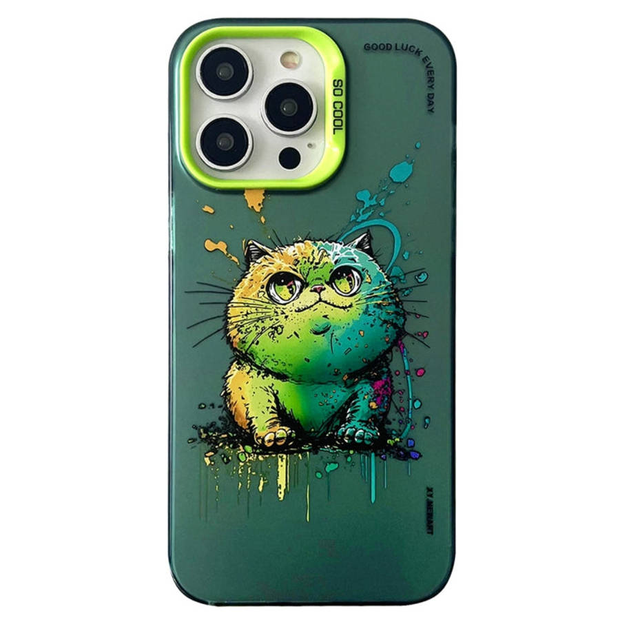 Double Layer Color Silver Series Animal Oil Painting Phone Case, For iPhone 12 Pro, For iPhone 11
