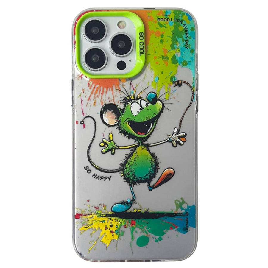 Double Layer Color Silver Series Animal Oil Painting Phone Case, For iPhone 12 Pro, For iPhone 11