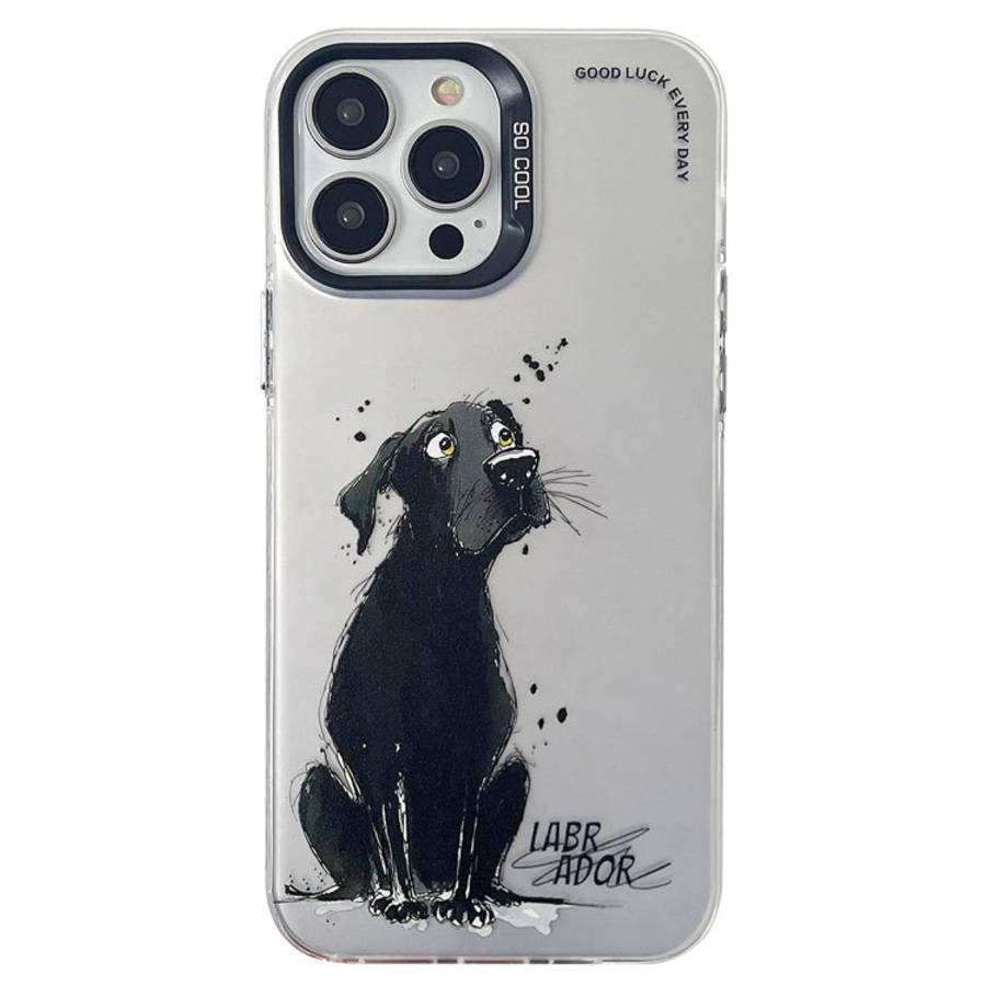Double Layer Color Silver Series Animal Oil Painting Phone Case, For iPhone 12 Pro, For iPhone 11