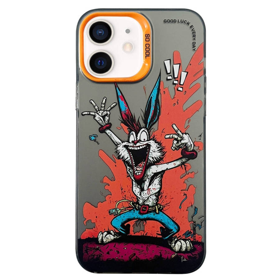 Double Layer Color Silver Series Animal Oil Painting Phone Case, For iPhone 12 Pro, For iPhone 11