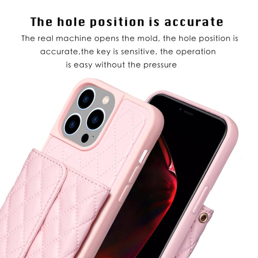 Horizontal Wallet Rhombic Leather Phone Case, For iPhone 15 Pro Max, For iPhone 15 Pro, For iPhon...