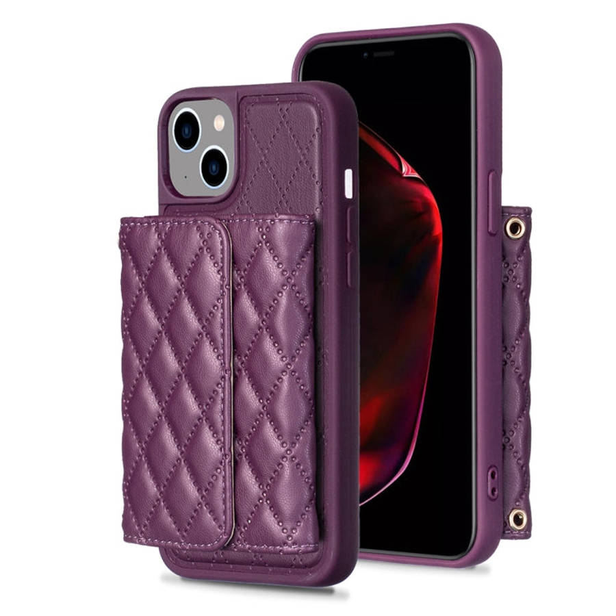 Horizontal Wallet Rhombic Leather Phone Case, For iPhone 15 Pro Max, For iPhone 15 Pro, For iPhon...