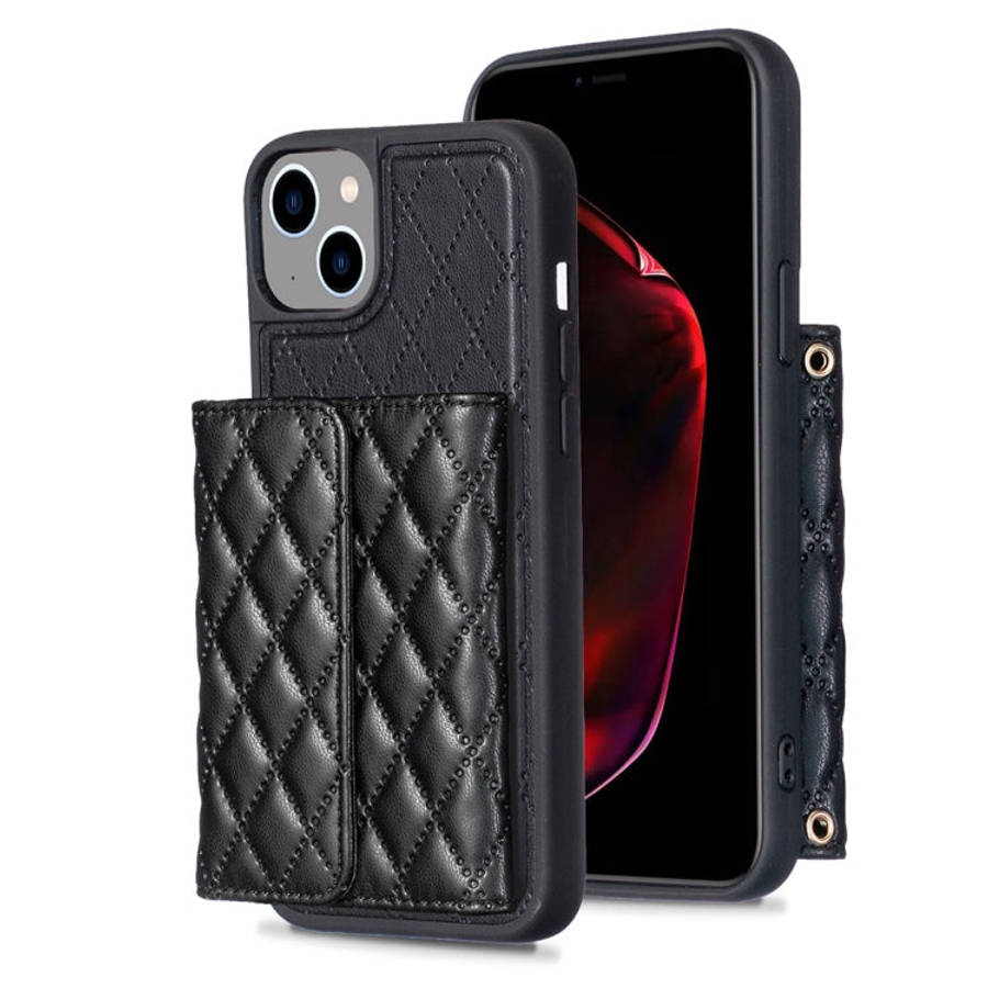 Horizontal Wallet Rhombic Leather Phone Case, For iPhone 15 Pro Max, For iPhone 15 Pro, For iPhon...