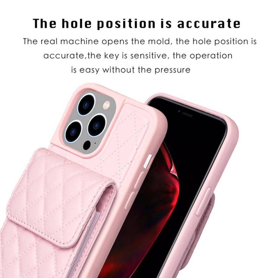 Vertical Wallet Rhombic Leather Phone Case, For iPhone 15 Pro Max, For iPhone 15 Pro, For iPhone ...