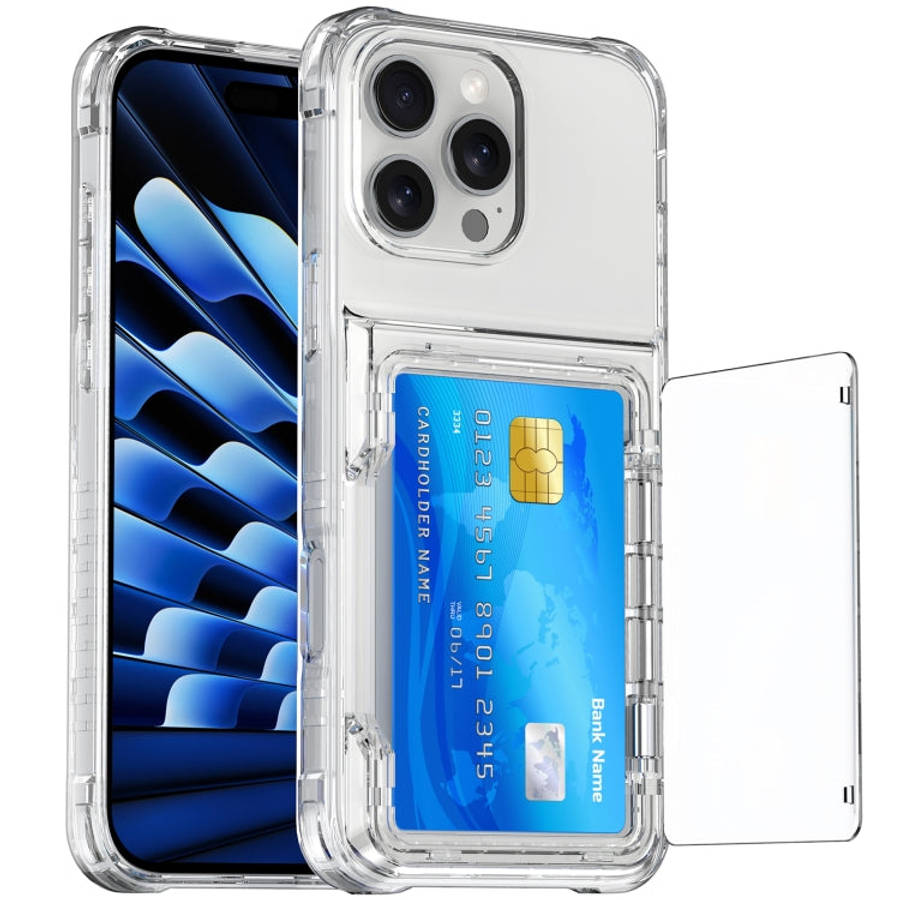 Crystal Clear Flip Card Slot Phone Case, For iPhone 16 Pro Max, For iPhone 16 Pro, For iPhone 16 ...