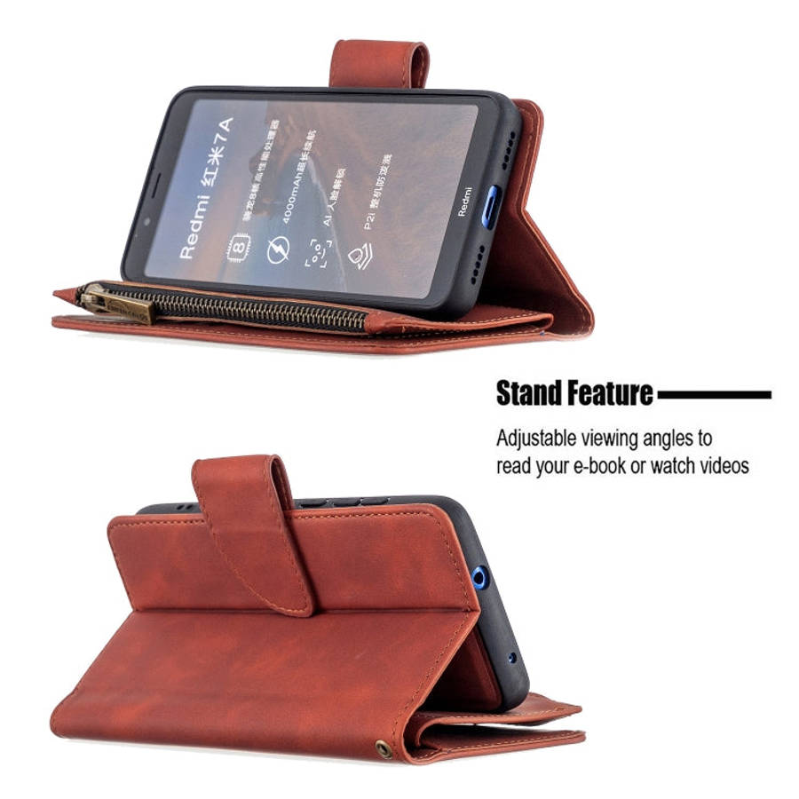 Skin Feel Detachable Magnetic Zipper Horizontal Flip PU Leather Case with Multi-Card Slots & Hold...