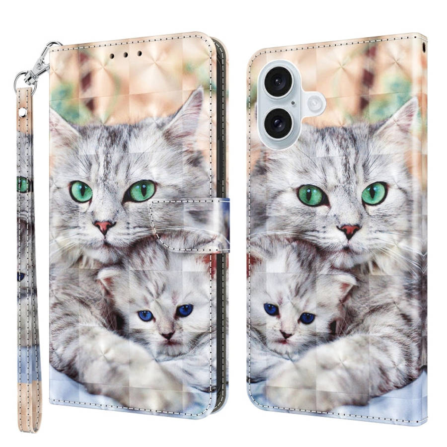 3D Painted Leather Phone Case, For iPhone 16 Pro Max, For iPhone 16 Pro, For iPhone 16 Plus, For ...
