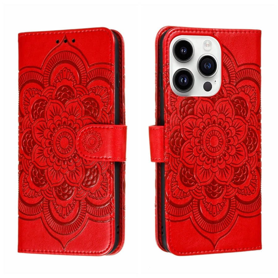 Sun Mandala Embossing Leather Phone Case, For iPhone 16e / 17e, For iPhone 17 Pro Max, For iPhone...