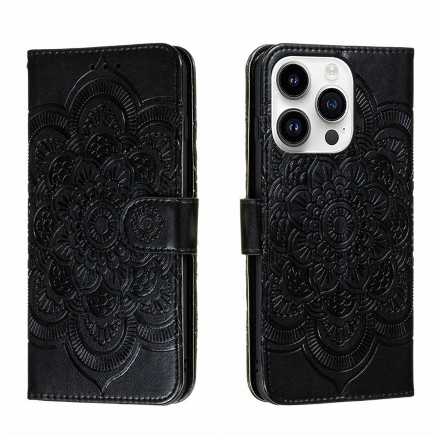 Sun Mandala Embossing Leather Phone Case, For iPhone 16e / 17e, For iPhone 17 Pro Max, For iPhone...