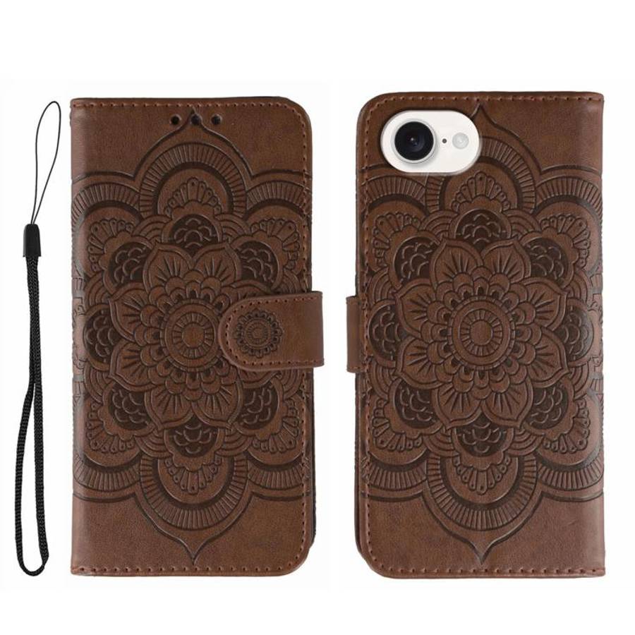 Sun Mandala Embossing Leather Phone Case, For iPhone 16e / 17e, For iPhone 17 Pro Max, For iPhone...