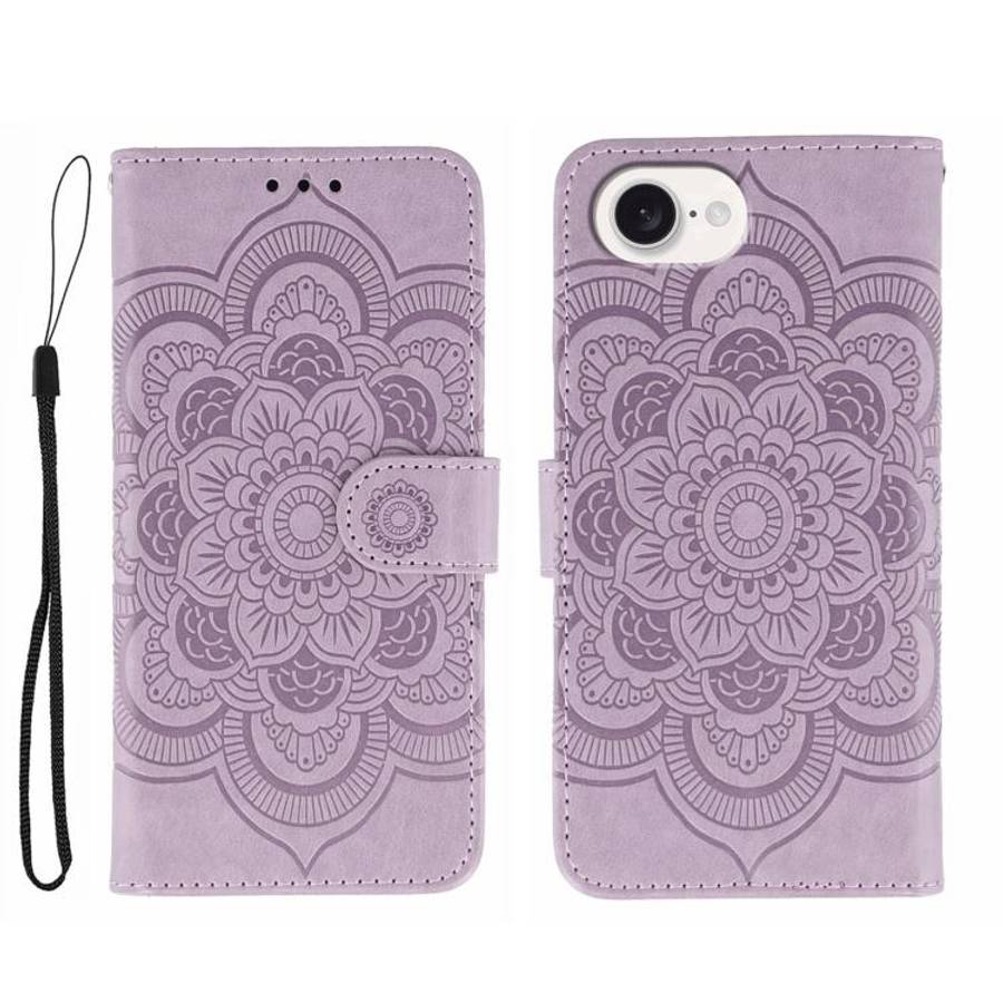 Sun Mandala Embossing Leather Phone Case, For iPhone 16e / 17e, For iPhone 17 Pro Max, For iPhone...