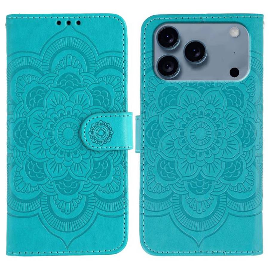 Sun Mandala Embossing Leather Phone Case, For iPhone 16e / 17e, For iPhone 17 Pro Max, For iPhone...
