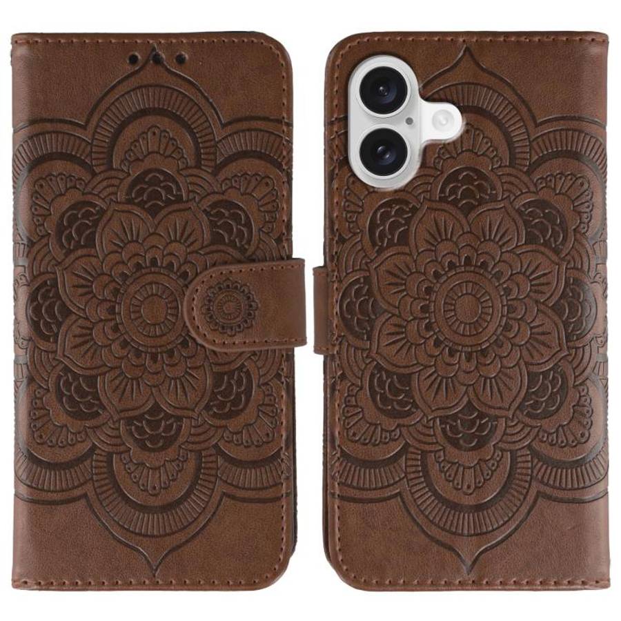 Sun Mandala Embossing Leather Phone Case, For iPhone 16e / 17e, For iPhone 17 Pro Max, For iPhone...