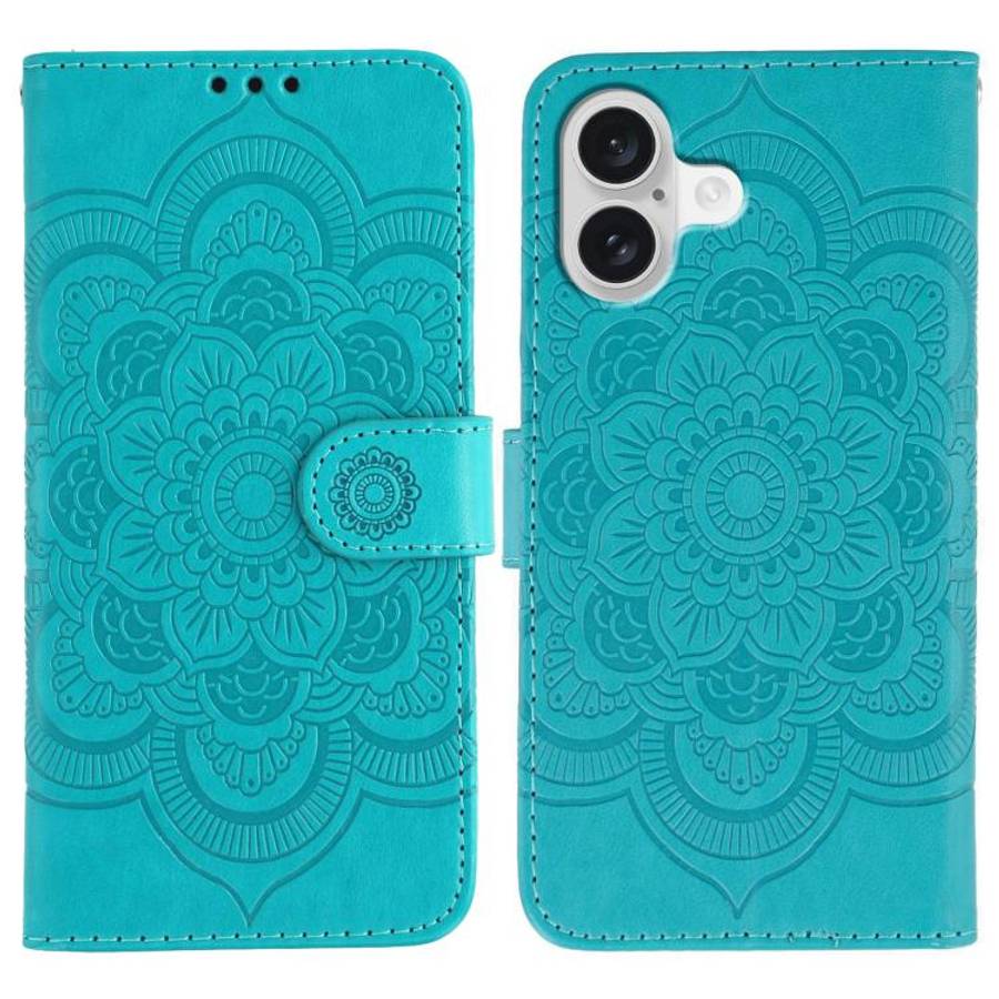 Sun Mandala Embossing Leather Phone Case, For iPhone 16e / 17e, For iPhone 17 Pro Max, For iPhone...