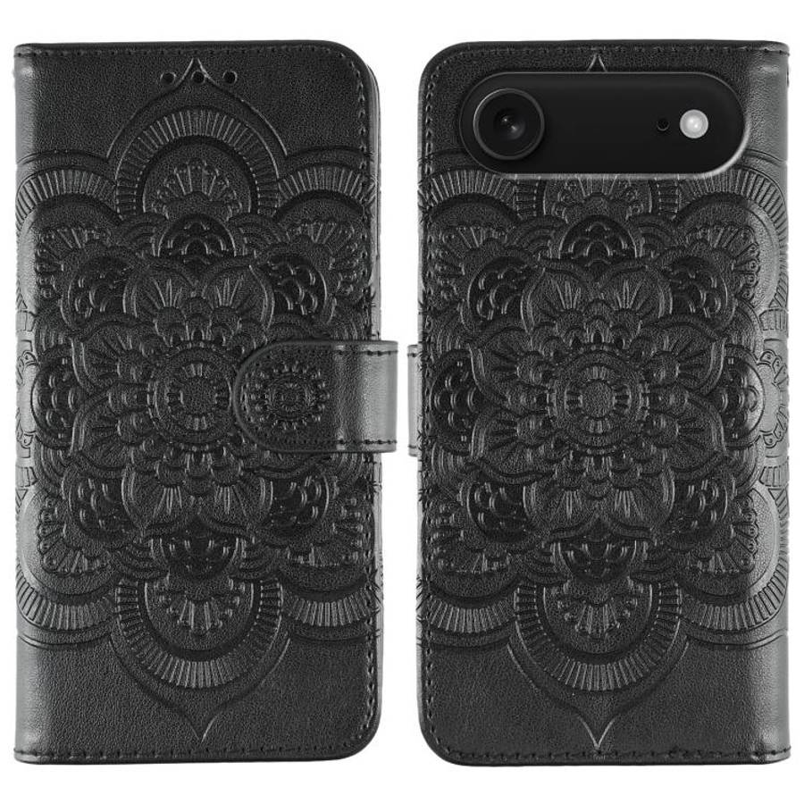 Sun Mandala Embossing Leather Phone Case, For iPhone 16e / 17e, For iPhone 17 Pro Max, For iPhone...