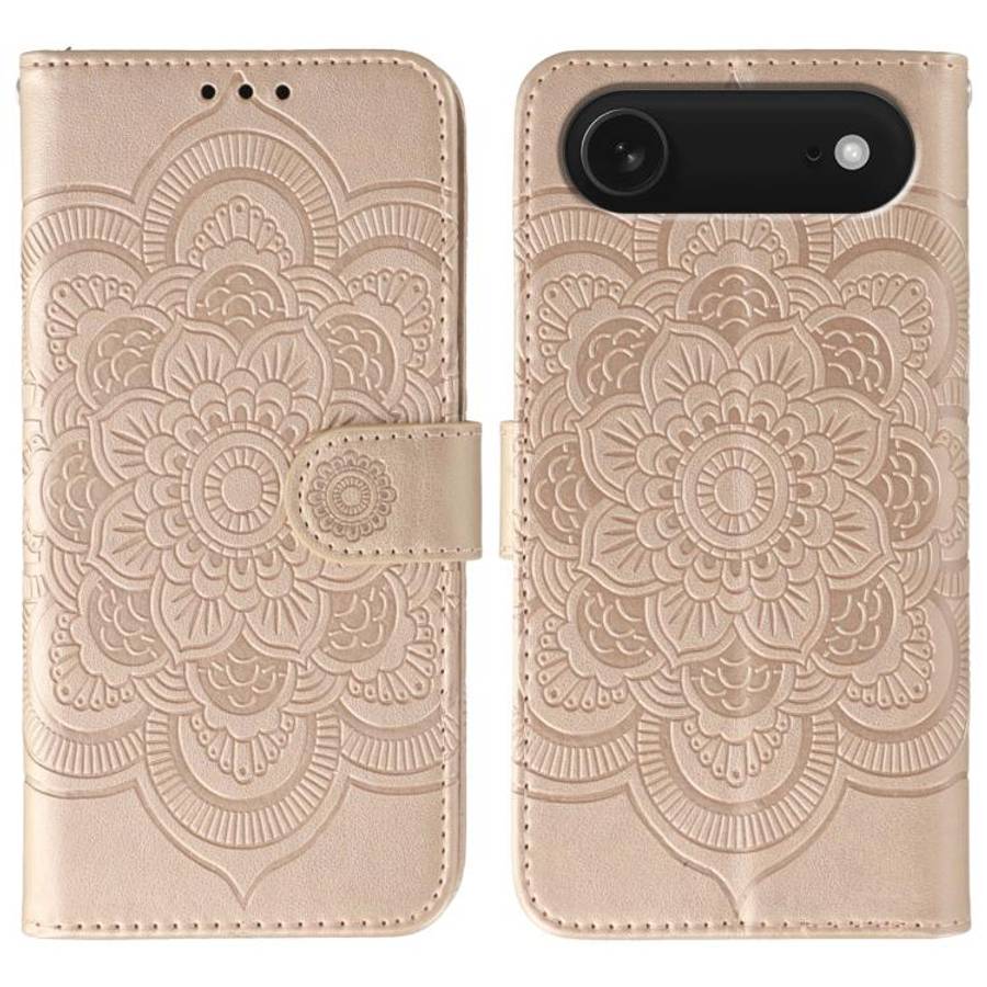 Sun Mandala Embossing Leather Phone Case, For iPhone 16e / 17e, For iPhone 17 Pro Max, For iPhone...