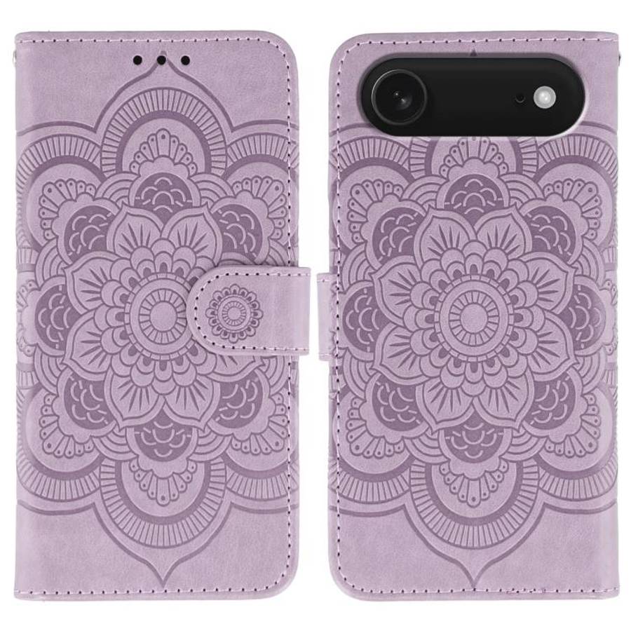 Sun Mandala Embossing Leather Phone Case, For iPhone 16e / 17e, For iPhone 17 Pro Max, For iPhone...