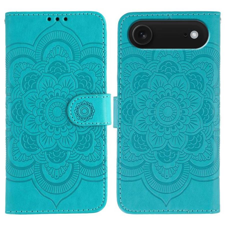 Sun Mandala Embossing Leather Phone Case, For iPhone 16e / 17e, For iPhone 17 Pro Max, For iPhone...