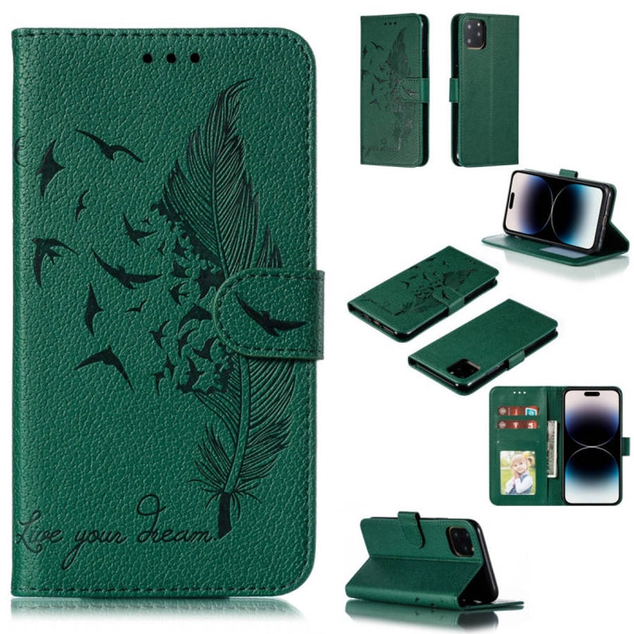 Feather Pattern Litchi Texture Leather Phone Case, For iPhone 17 Pro Max, For iPhone 17 Pro, For ...