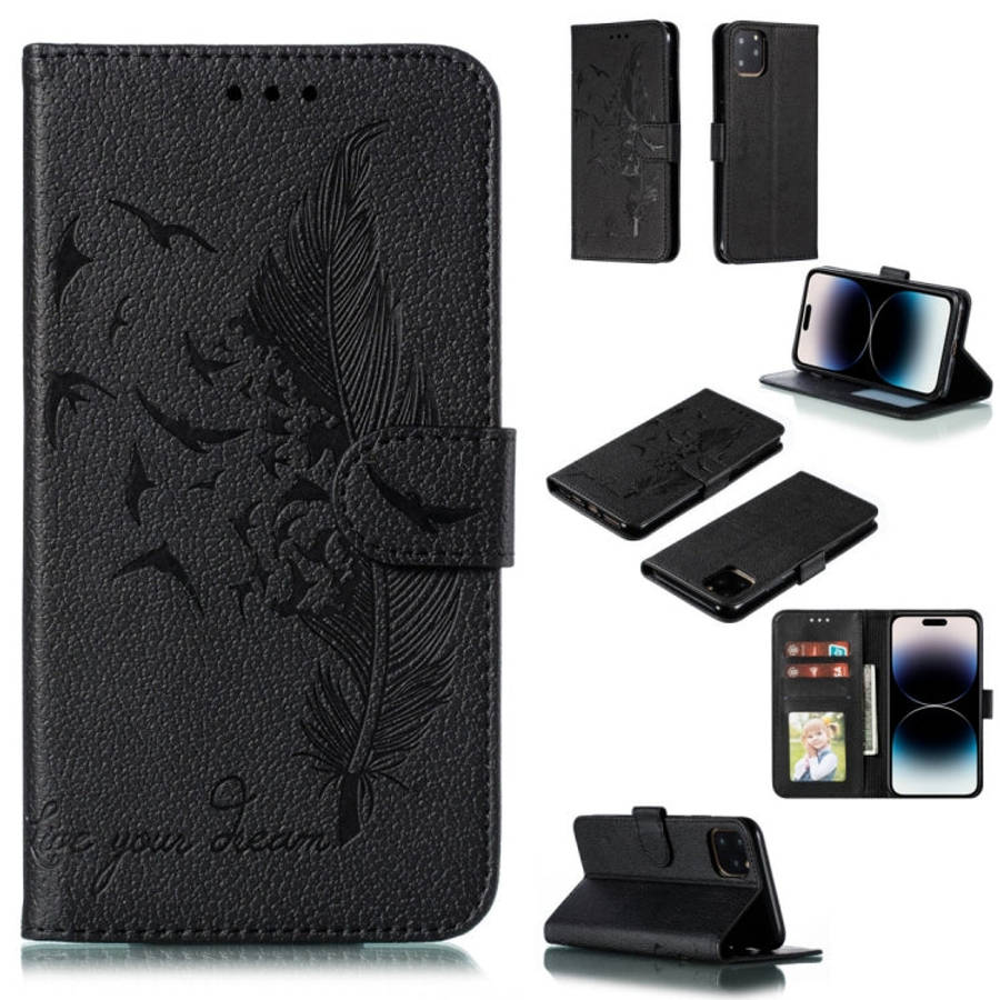 Feather Pattern Litchi Texture Leather Phone Case, For iPhone 17 Pro Max, For iPhone 17 Pro, For ...