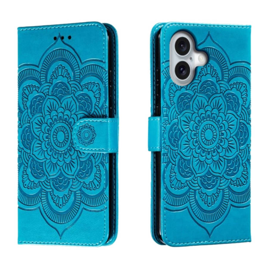 Mandala Embossing Pattern Horizontal Flip Leather Phone Case, For iPhone 16 Pro Max, For iPhone 1...