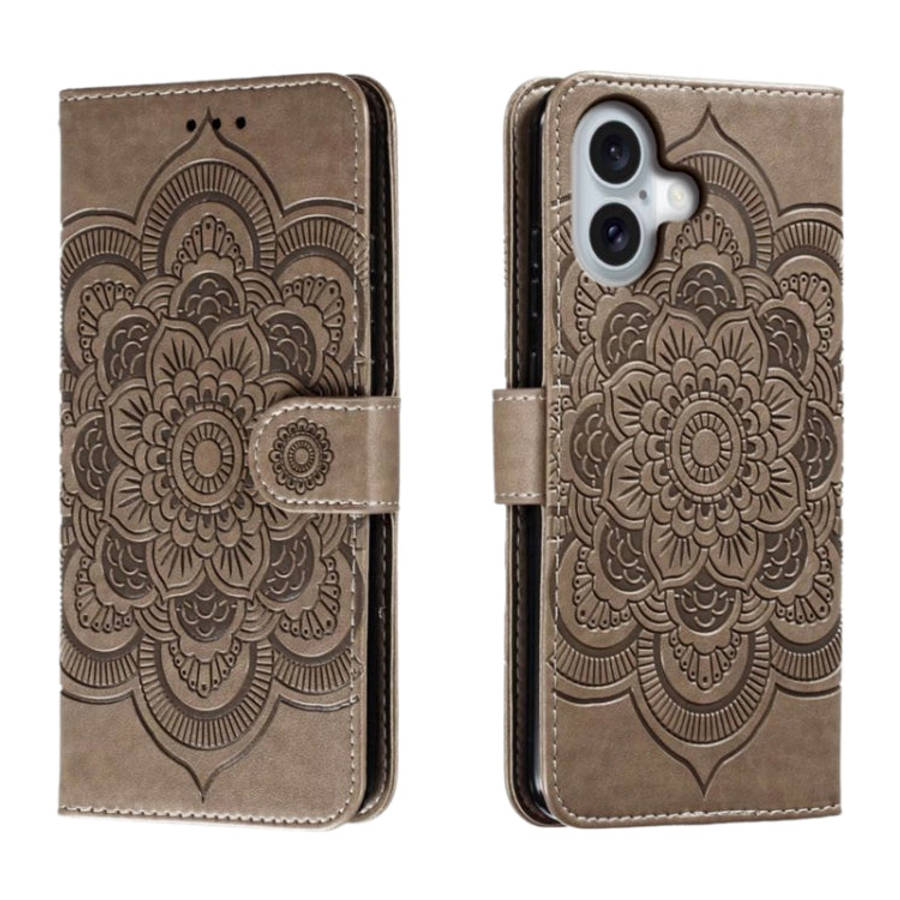 Mandala Embossing Pattern Horizontal Flip Leather Phone Case, For iPhone 16 Pro Max, For iPhone 1...