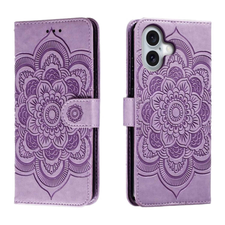 Mandala Embossing Pattern Horizontal Flip Leather Phone Case, For iPhone 16 Pro Max, For iPhone 1...