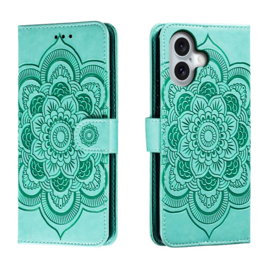Mandala Embossing Pattern Horizontal Flip Leather Phone Case, For iPhone 16 Pro Max, For iPhone 1...