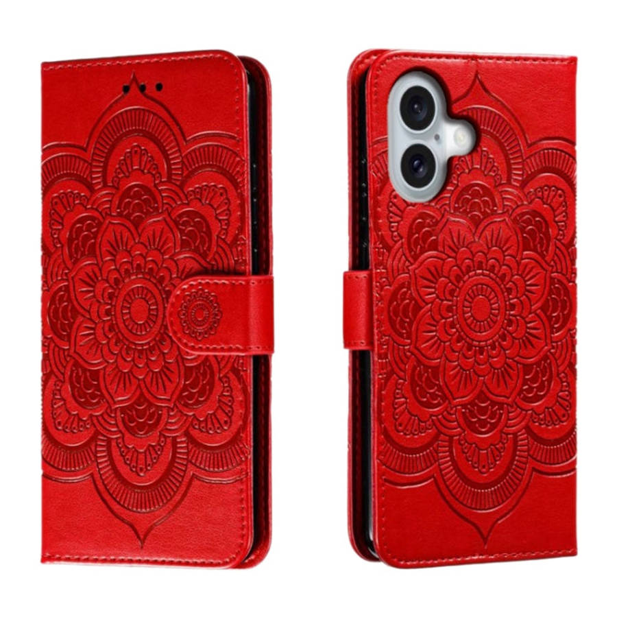 Mandala Embossing Pattern Horizontal Flip Leather Phone Case, For iPhone 16 Pro Max, For iPhone 1...