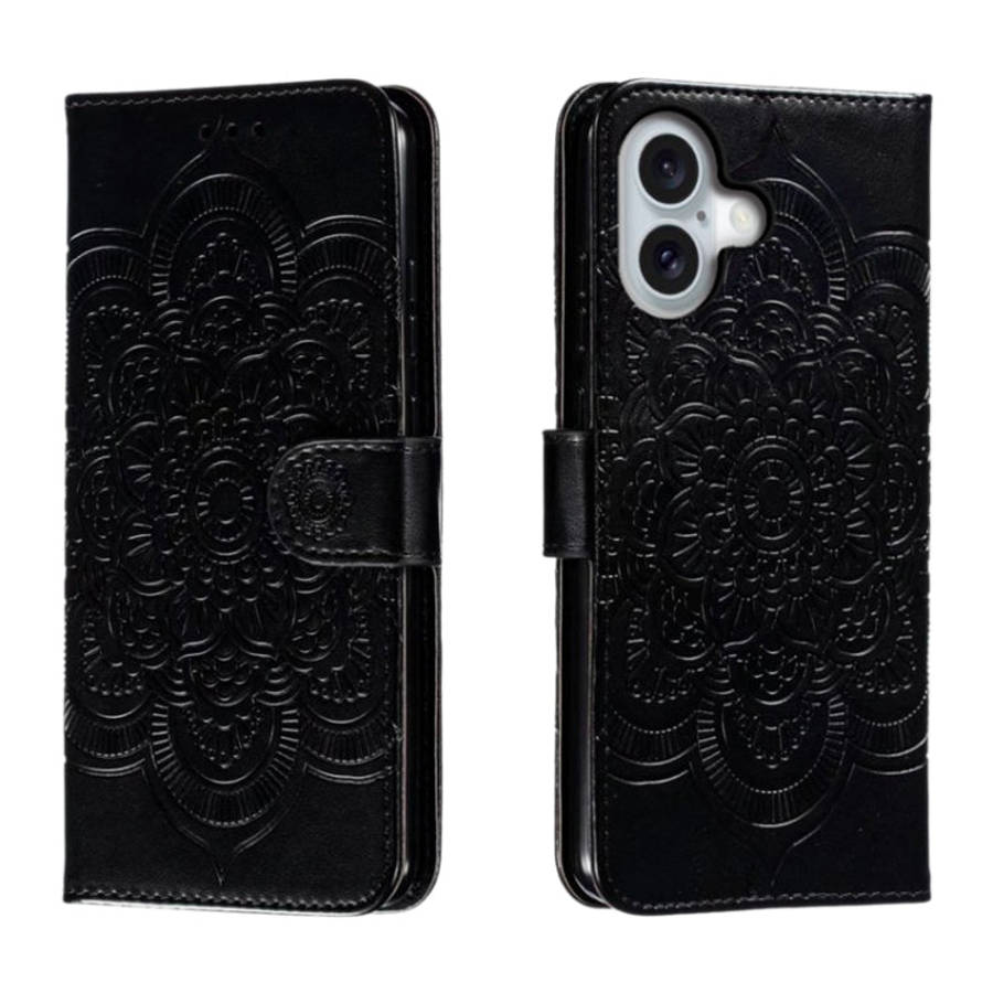 Mandala Embossing Pattern Horizontal Flip Leather Phone Case, For iPhone 16 Pro Max, For iPhone 1...