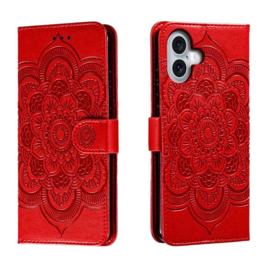 Mandala Embossing Pattern Horizontal Flip Leather Phone Case, For iPhone 16 Pro Max, For iPhone 1...