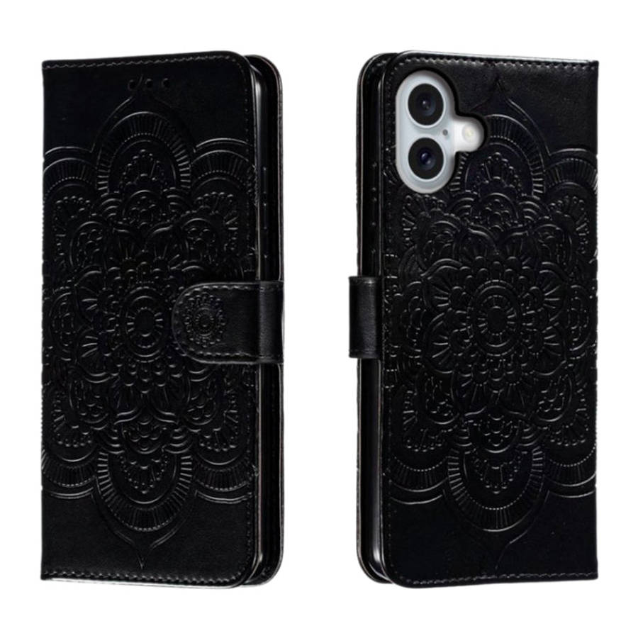 Mandala Embossing Pattern Horizontal Flip Leather Phone Case, For iPhone 16 Pro Max, For iPhone 1...