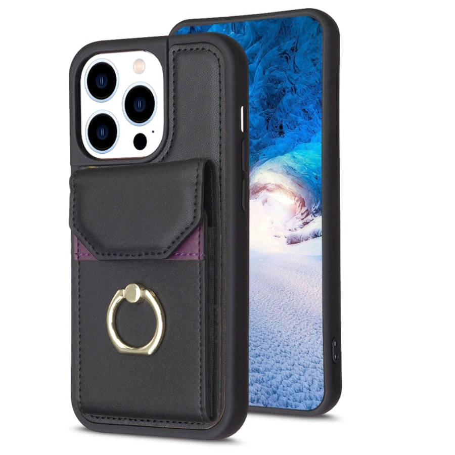 BF29 Organ Card Bag Ring Holder Phone Case, For iPhone 15 Pro Max, For iPhone 15 Pro, For iPhone ...