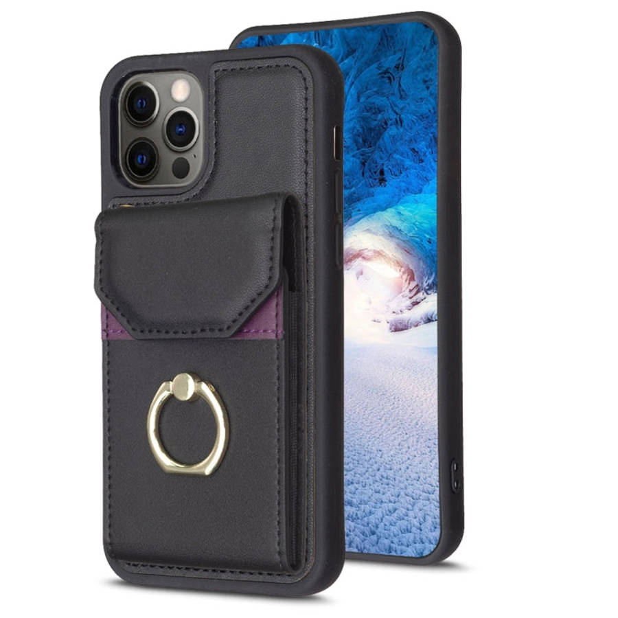 BF29 Organ Card Bag Ring Holder Phone Case, For iPhone 13 Pro Max, For iPhone 13 Pro, For iPhone ...