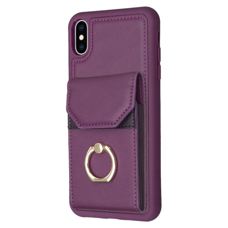 BF29 Organ Card Bag Ring Holder Phone Case, For iPhone XS Max, For iPhone 8 Plus / 7 Plus